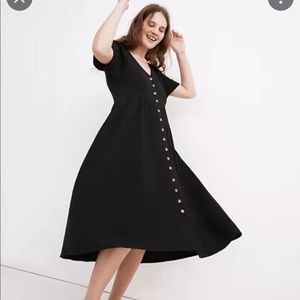 Madewell Lightspun Button-Front Midi Dress
